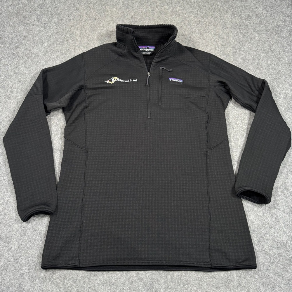 Patagonia Black R1 Polartec Pullover Quarter Zip Sweatshirt Women's Size Large